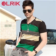 OLRIK阿里爆款男式T恤男士网格透气品牌莱卡T恤双色五码批发