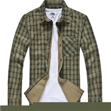 男装格子衬衫外贸jeepmmr男式秋装全棉吉普长袖男士衬衣