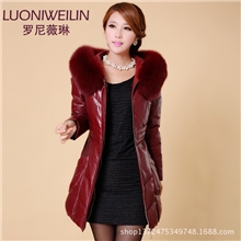 2013皮羽绒服女真皮羽绒服皮衣修身中长款新款海宁真皮皮衣女