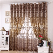 高档欧式提花剪花窗帘窗纱水波浪厂家直销批发零剪