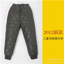 羽绒内胆批发2012新款爱思怡羽绒内胆套装儿童羽绒裤内胆裤
