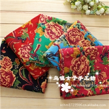 特价棉麻印花布料服装背景民族风中国风东北大花布凤凰装饰布料