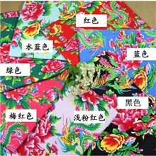 全棉布料东北大花布凤凰戏牡丹印花布装饰布置手工布艺服装面料