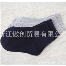 供应全棉精梳藏青色麻灰色儿童袜子全棉袜子外贸原单