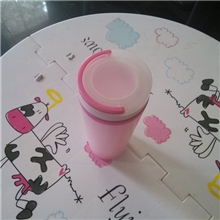 【优质供应400ML塑料双层杯随身创意礼品促销隔热防烫防漏磨砂