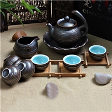 厂家批发高档陶瓷茶具套装铁锈釉整套茶具套装