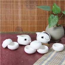 定窑亚光企鹅壶功夫茶具套装8头巧云壶茶杯茶壶套装批发