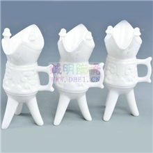 高档仿古白瓷酒杯陶瓷酒杯爵杯酒具