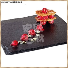 外贸原单西式自助餐厅用天然板岩石板点心盘
