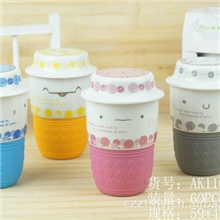 创意家居陶瓷隔热套杯