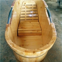 厂家直销双边香柏木桶,不锈钢扶手型1.3米
