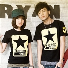 情侣装批发情侣装批发采购情侣t恤1908情侣衫情侣短袖T恤班服