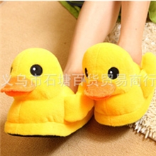 超萌新款冬季香港大黄鸭家居棉拖鞋保暖棉鞋可爱卡通形状鸭子