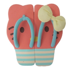 可爱卡通蝴蝶结人字拖鞋夹脚拖鞋夏季新款女平跟凉拖鞋KT拖鞋