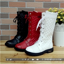 广州童鞋批发厂家直供牛皮儿童靴子韩版男女童冬靴雪地靴