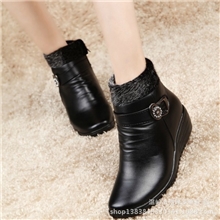 批发2013冬季新款中老年棉靴坡跟妈妈保暖靴大码靴短靴子厂家直销