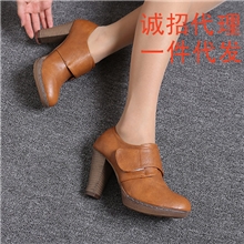一件代发2013外贸新款圆头粗跟女靴踝靴短靴