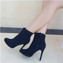 供应超纤圆头细跟内增高女式短靴春秋甜美马丁靴瘦腿时尚潮女子