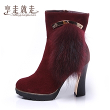 2013新款时尚女士增高气质真皮女靴18802-1