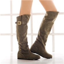 时尚女靴长筒靴平底内增高秋冬女鞋子个性长靴