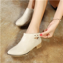 女鞋批发一件代发2013潮款韩版侧拉链中跟女式单鞋尖头短靴女