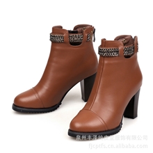 女鞋厂家供应新款真皮女靴子高跟欧美马丁短靴女士单裸靴