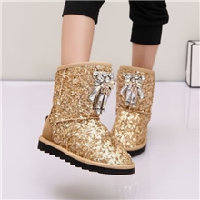 2013冬新款亮片水钻女童雪地靴儿童靴雪地鞋棉鞋中筒靴棉靴童鞋