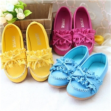 天使宝贝女童宝宝鞋豆豆鞋单鞋蕾丝休闲鞋