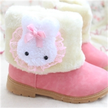 批发秋冬新款女童靴子正品雪地靴韩版儿童小兔子鞋短靴21-30码