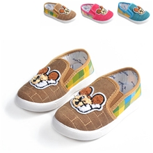 批发供应男女宝宝布鞋儿童单鞋软底可爱老鼠帆布鞋26-31码