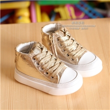 2013秋款童鞋批发韩版男童女童高帮土豪金休闲鞋儿童潮舒适板鞋