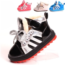 新款童鞋批发儿童鞋男童棉鞋女童三杠保暖防滑防水26-30