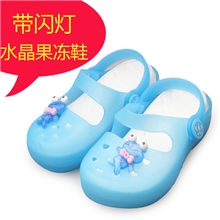 供应儿童花园鞋水晶果冻童凉鞋闪灯果冻凉拖鞋小童现货24-29