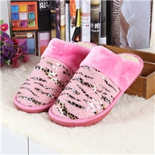 2013新款棉拖鞋批发时尚豹纹棉拖鞋防滑保暖男女情侣棉拖鞋