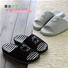 条纹小鹿盆底足弓拖鞋韩国情侣拖鞋可爱家居拖鞋居家四季拖鞋