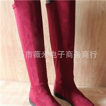 新款呛口小辣椒同款女靴子显瘦过膝长筒弹力真皮女靴鞋代发批发