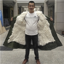 保暖柔软棉加厚防寒男皮毛一体劳保冬季长款羊毛军大衣