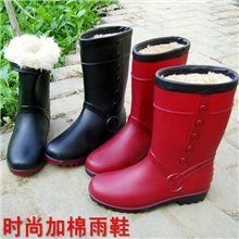 厂家直销时尚棉雨鞋雨靴加绒加厚防水保暖雨胶鞋雪地洗衣厨房专用