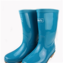 正宗上海回力女式雨鞋中筒雨鞋pvc雨鞋防滑雨鞋牛筋底蓝色