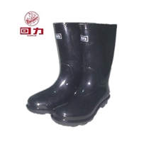 正宗上海回力仿橡胶黑色中筒防滑pvc男雨鞋批发