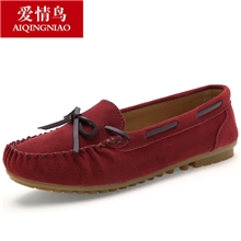 欧美磨砂真皮女单鞋豆豆鞋妈妈鞋驾车鞋司机鞋平底厂家批发代理