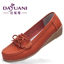 真皮平底平跟中老年妈妈鞋牛筋底流苏女鞋单鞋护士鞋厂家批发价