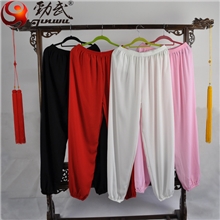 劲武夏季棉加丝太极裤高弹力垂感瑜伽灯笼裤男女款运动休闲裤