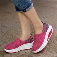 休闲时尚编织摇摇鞋运动鞋女鞋透气韩版厚底松糕瘦身鞋减肥鞋女士