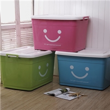 特大号特厚衣服被子塑料整理箱收纳箱储物箱周转箱笑脸整理箱