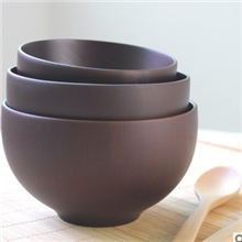 天然亚光栗木碗环保植物漆饭碗木碗汤碗