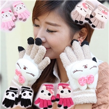 新奇特地摊冬季保暖触摸屏保暖手套时尚可爱卡通五指控屏感应手套