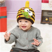 引玉--2013新款尚选毛巾青蛙帽毛线帽儿童帽秋冬款宝宝保暖帽