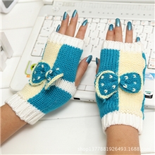 厂家手套批发小魔女时尚手套女士针织半指手套[H-6411]