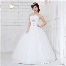 2012最新款婚纱礼服抹胸绣花蓬蓬裙婚纱齐地新娘礼服韩版春季